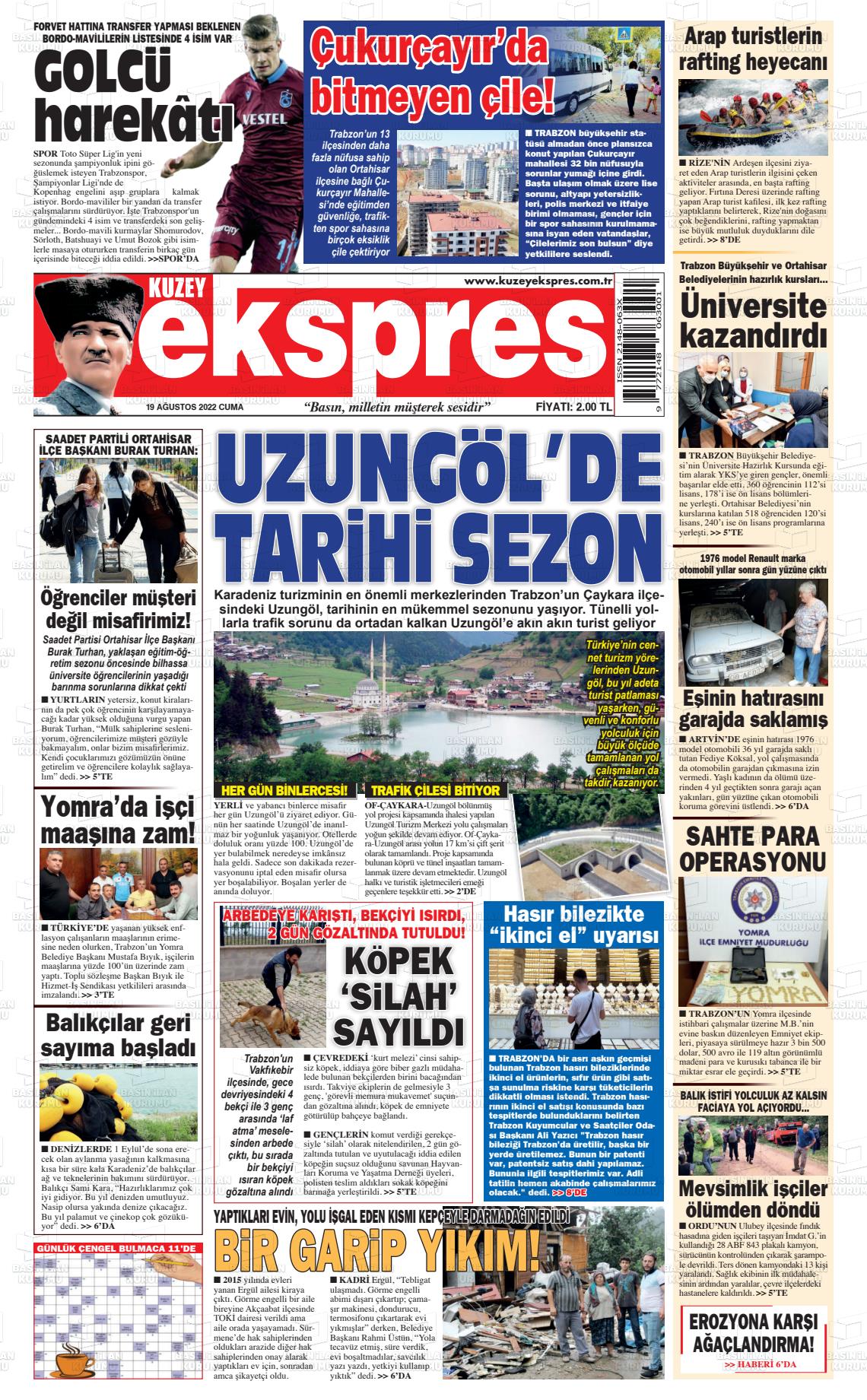 Kuzey Ekspres Gazete Manşeti