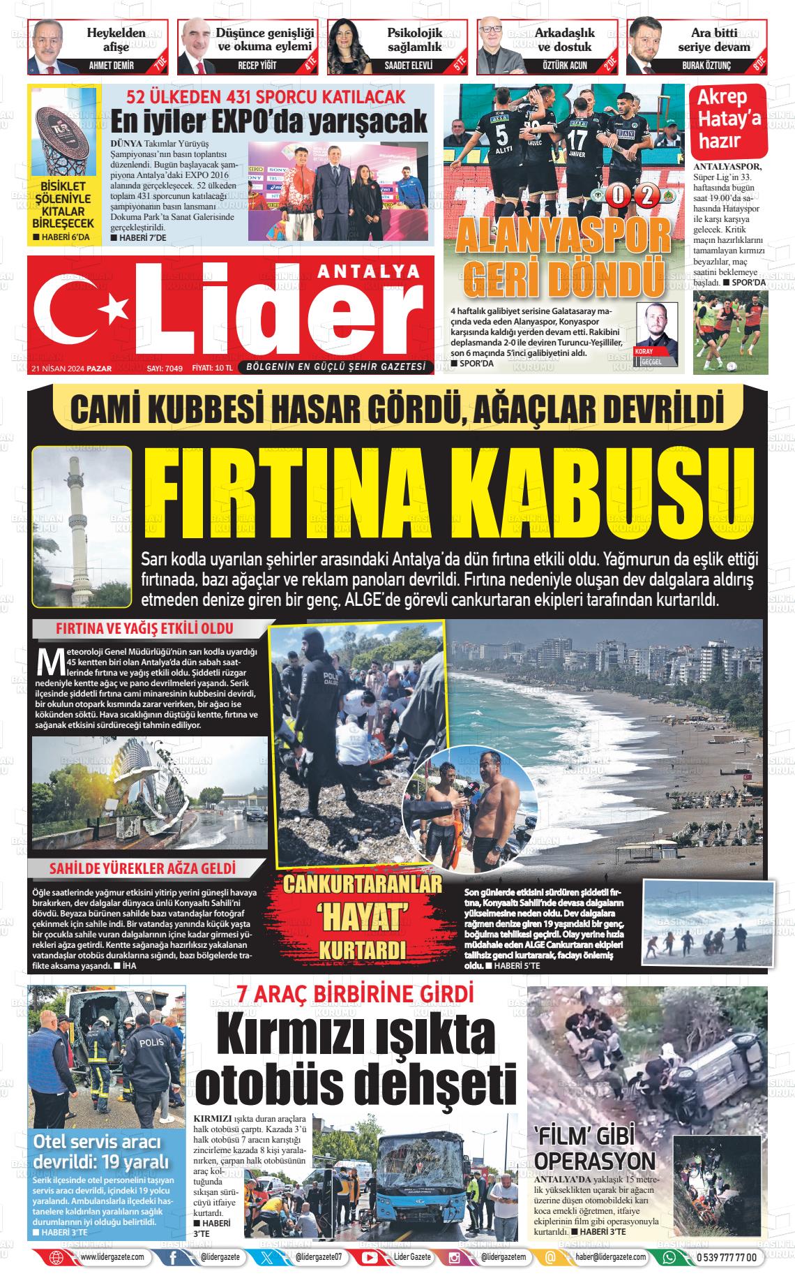 24 Nisan 2024 Lider Gazete Gazete Manşeti