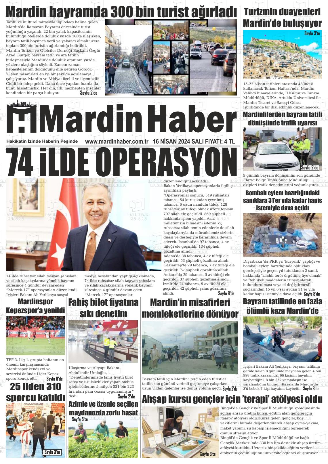 18 Nisan 2024 Mardin Haber Gazete Manşeti