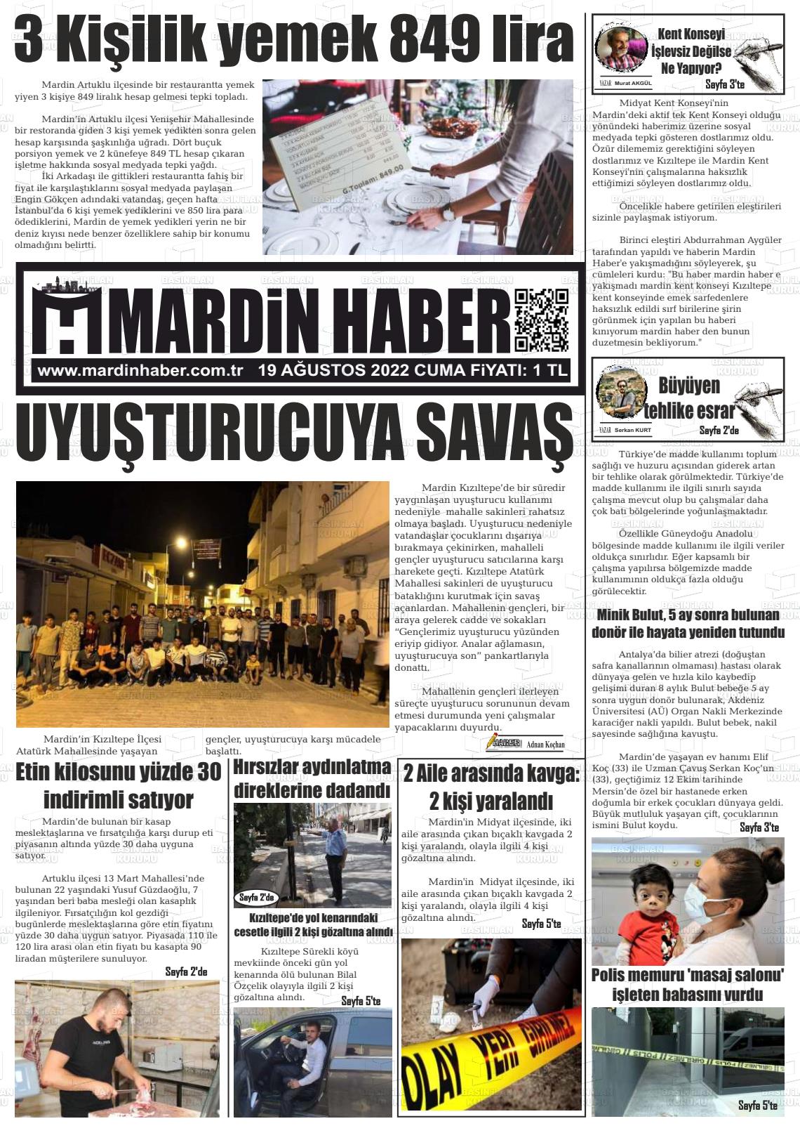 Mardin Haber Gazete Manşeti