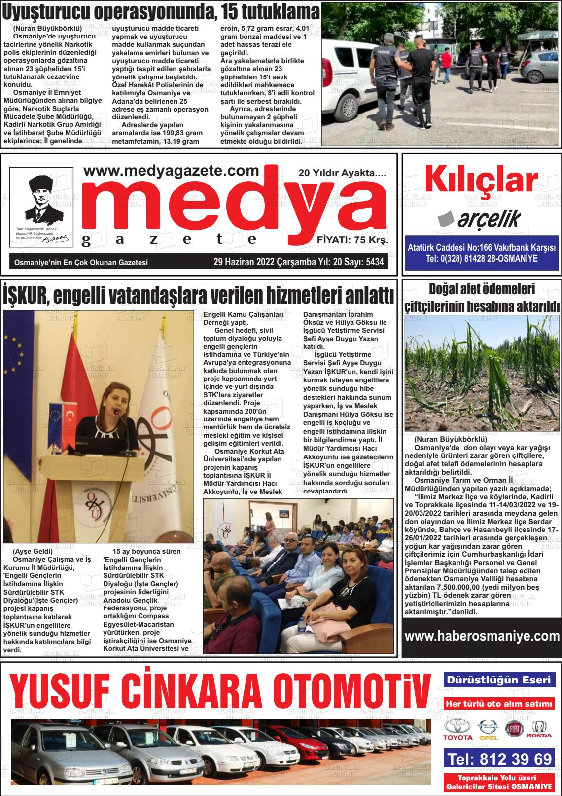 29 Haziran 2022 Medya Gazete Manşeti