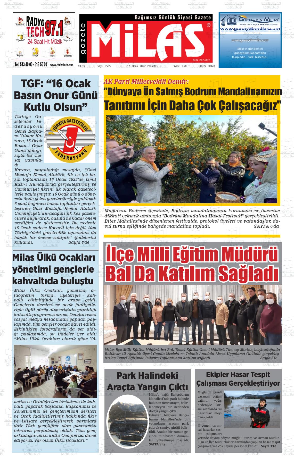 17 Ocak 2022 Gazete Milas Gazete Manşeti
