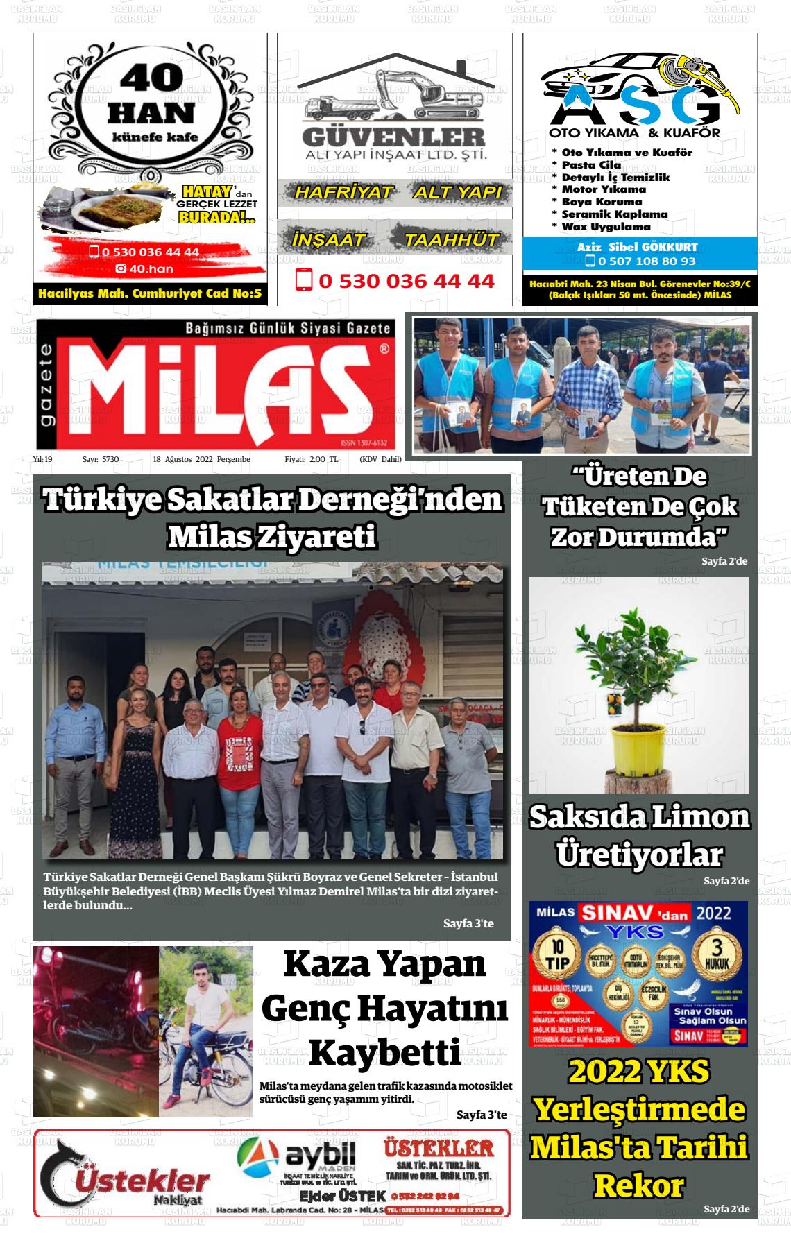 Gazete Milas Gazete Manşeti
