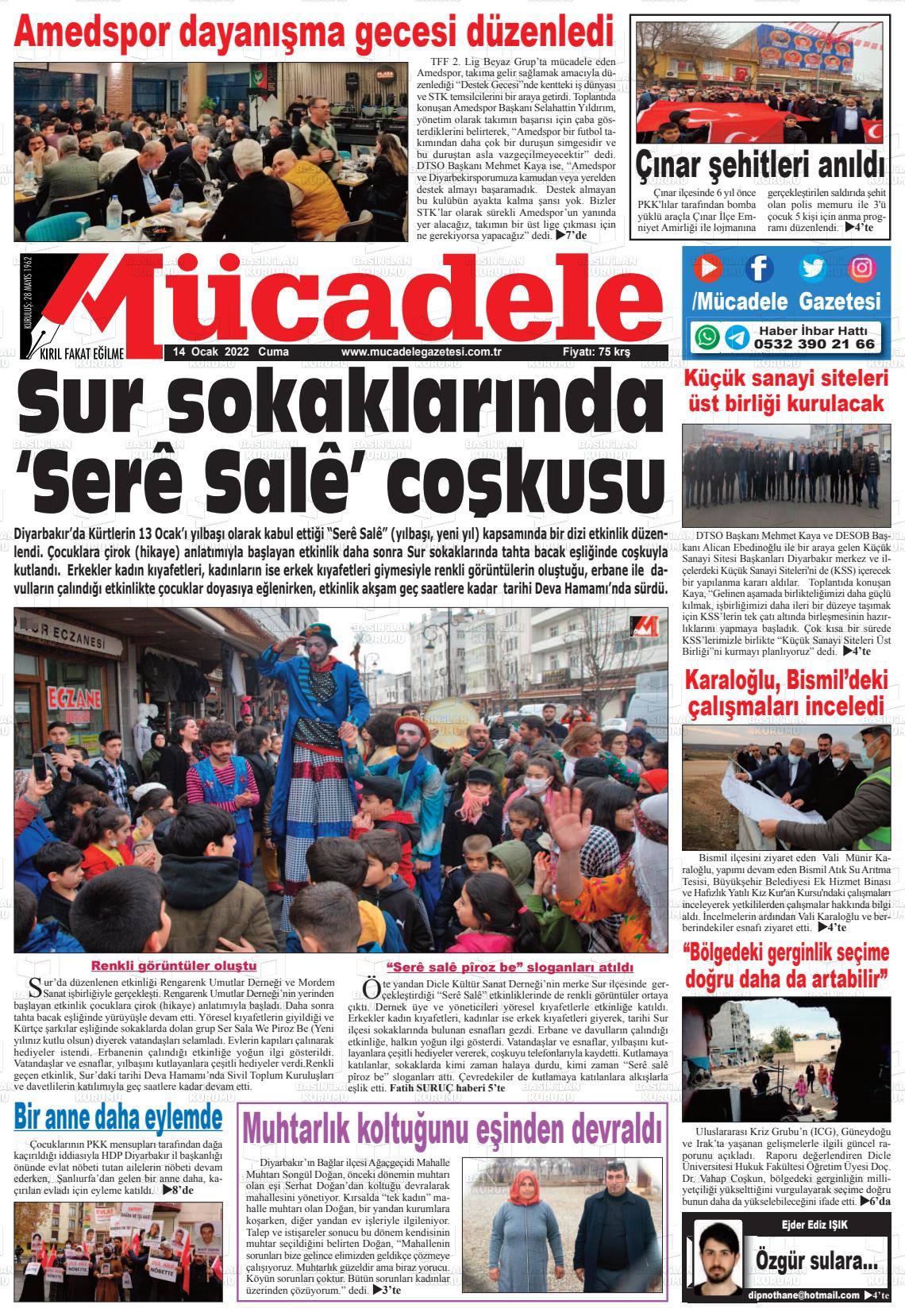 14 Ocak 2022 Mücadele Gazete Manşeti