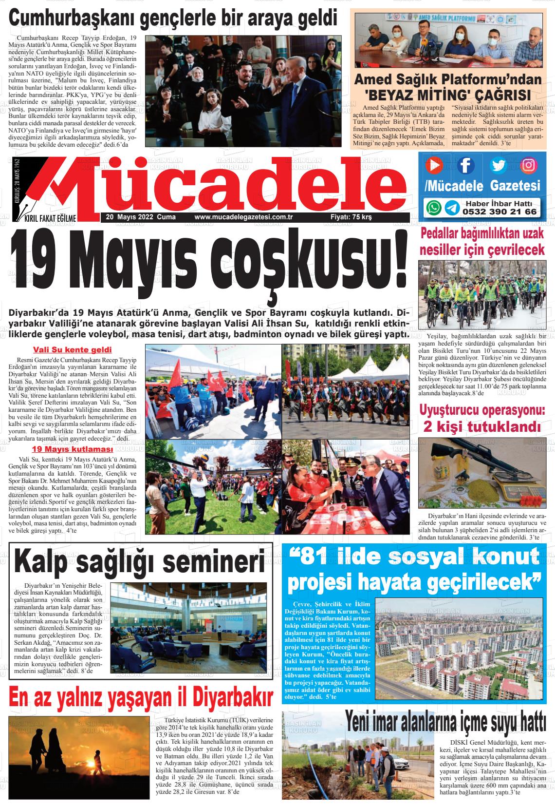 20 Mayıs 2022 Mücadele Gazete Manşeti