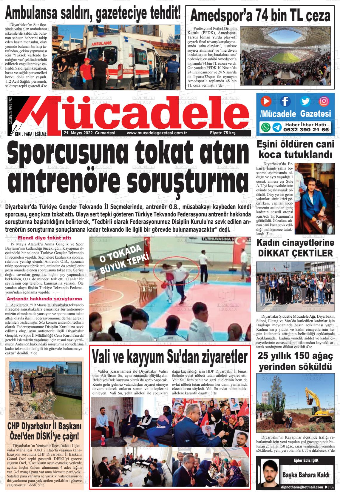 21 Mayıs 2022 Mücadele Gazete Manşeti