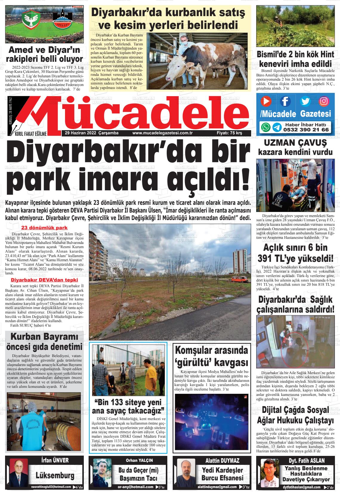 29 Haziran 2022 Mücadele Gazete Manşeti