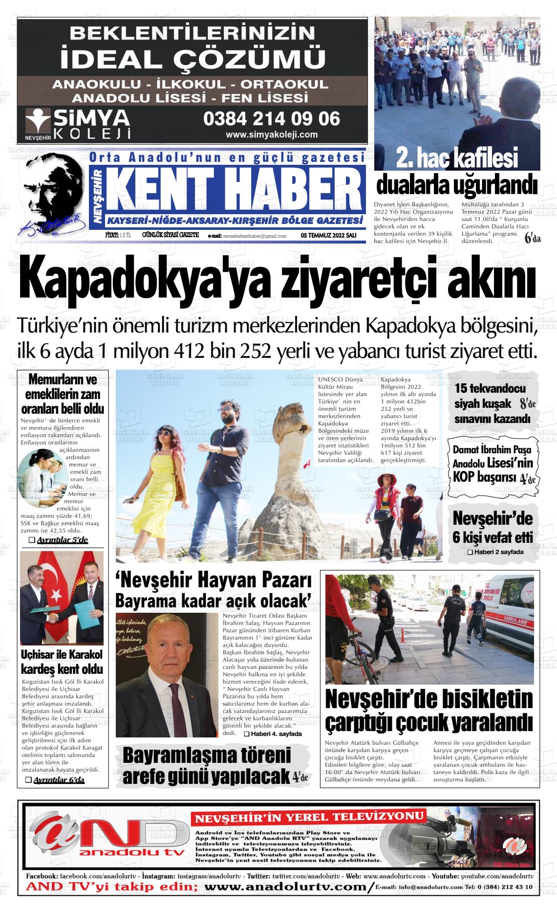 05 Temmuz 2022 Kent Haber Gazete Manşeti
