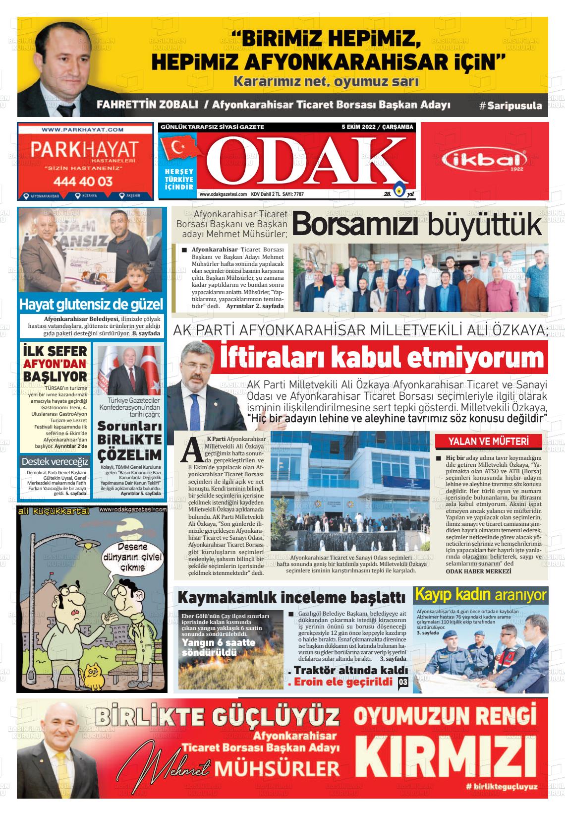 05 Ekim 2022 Odak Gazete Manşeti