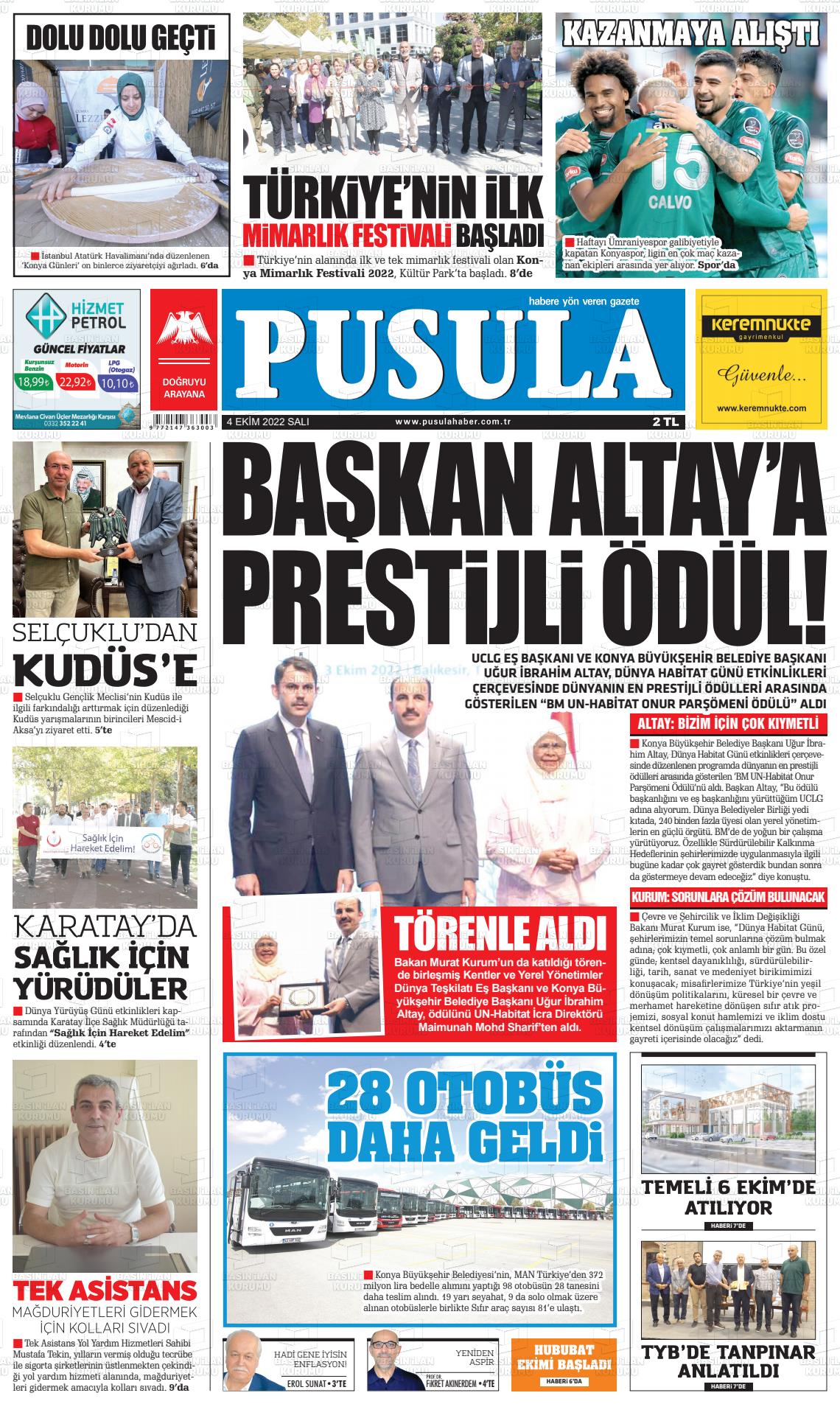 04 Ekim 2022 Pusula Haber Gazete Manşeti