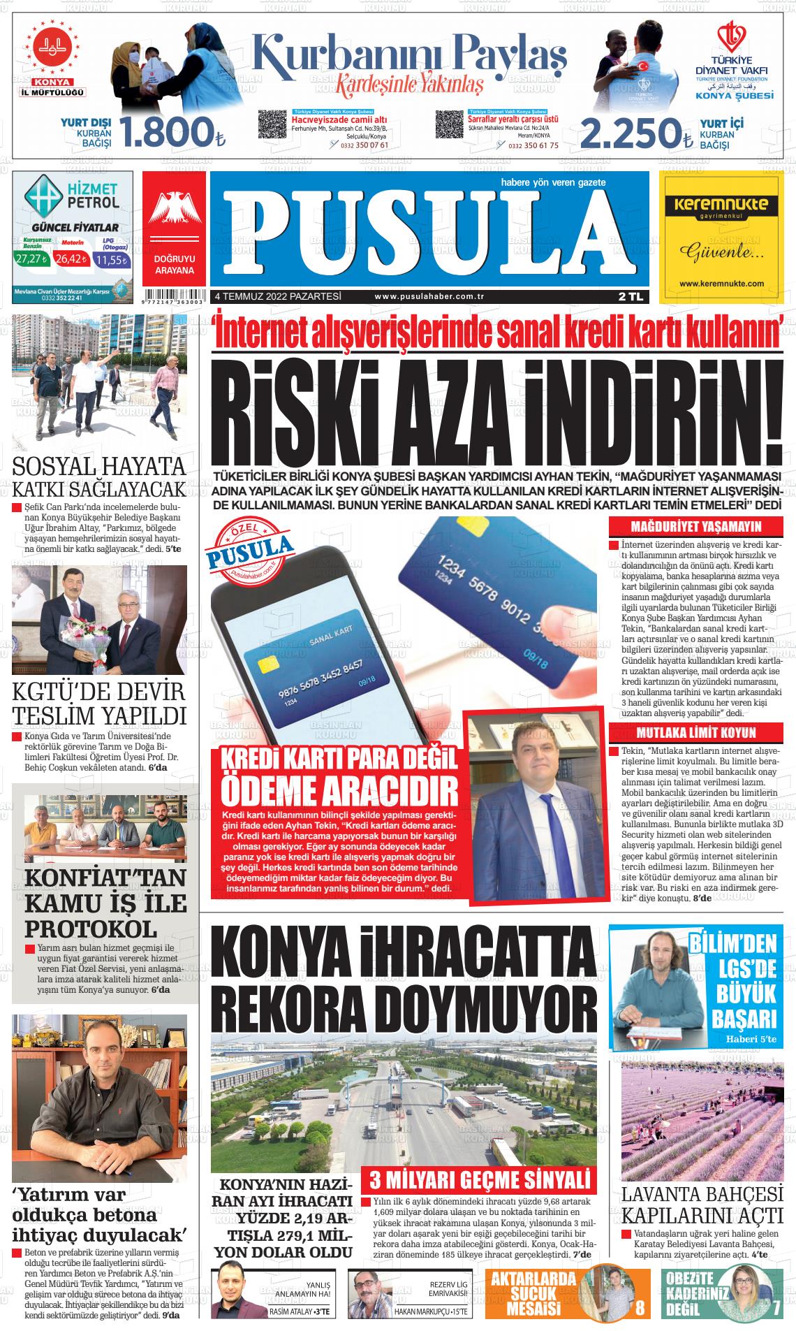 04 Temmuz 2022 Pusula Haber Gazete Manşeti