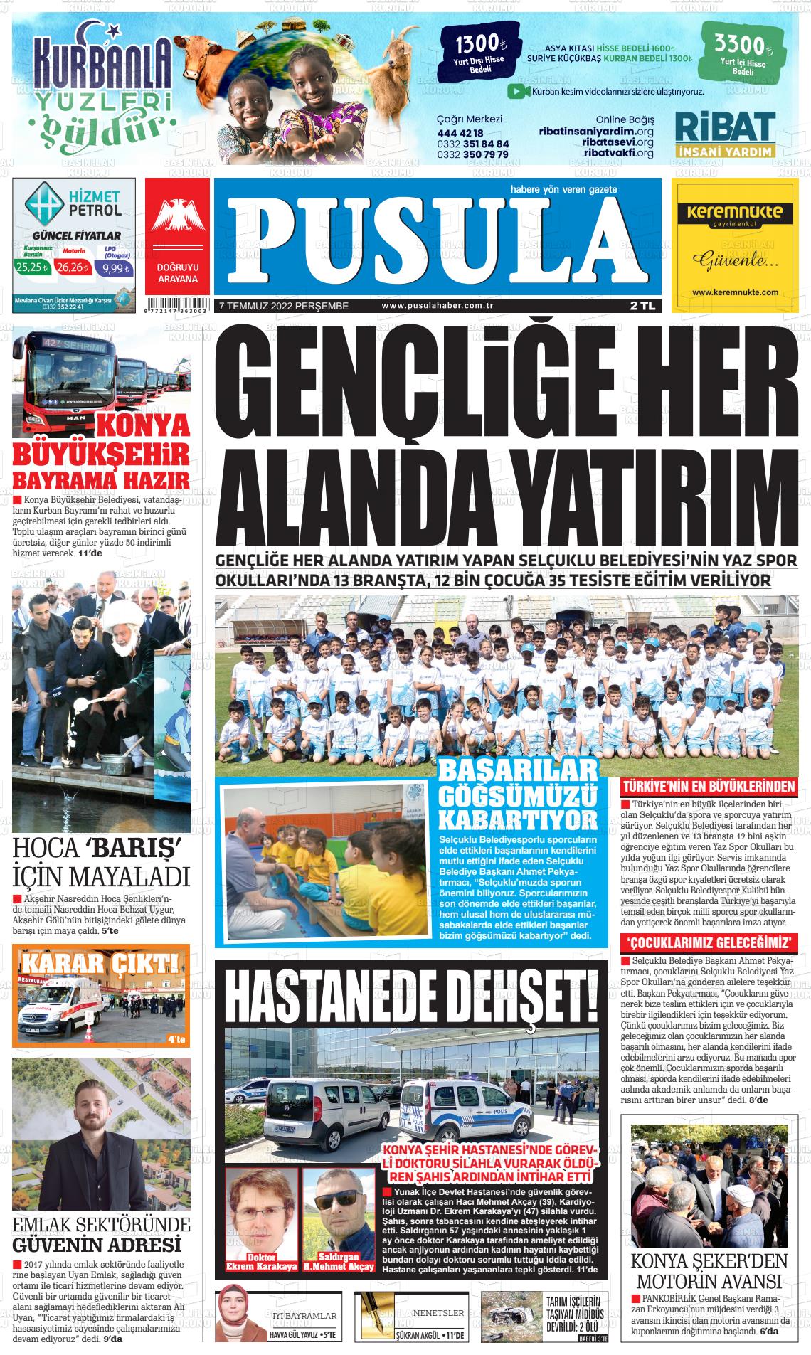 07 Temmuz 2022 Pusula Haber Gazete Manşeti