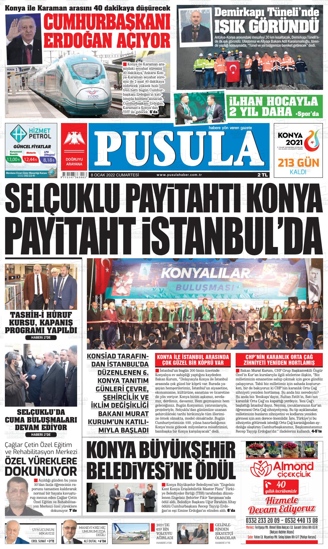 08 Ocak 2022 Pusula Haber Gazete Manşeti