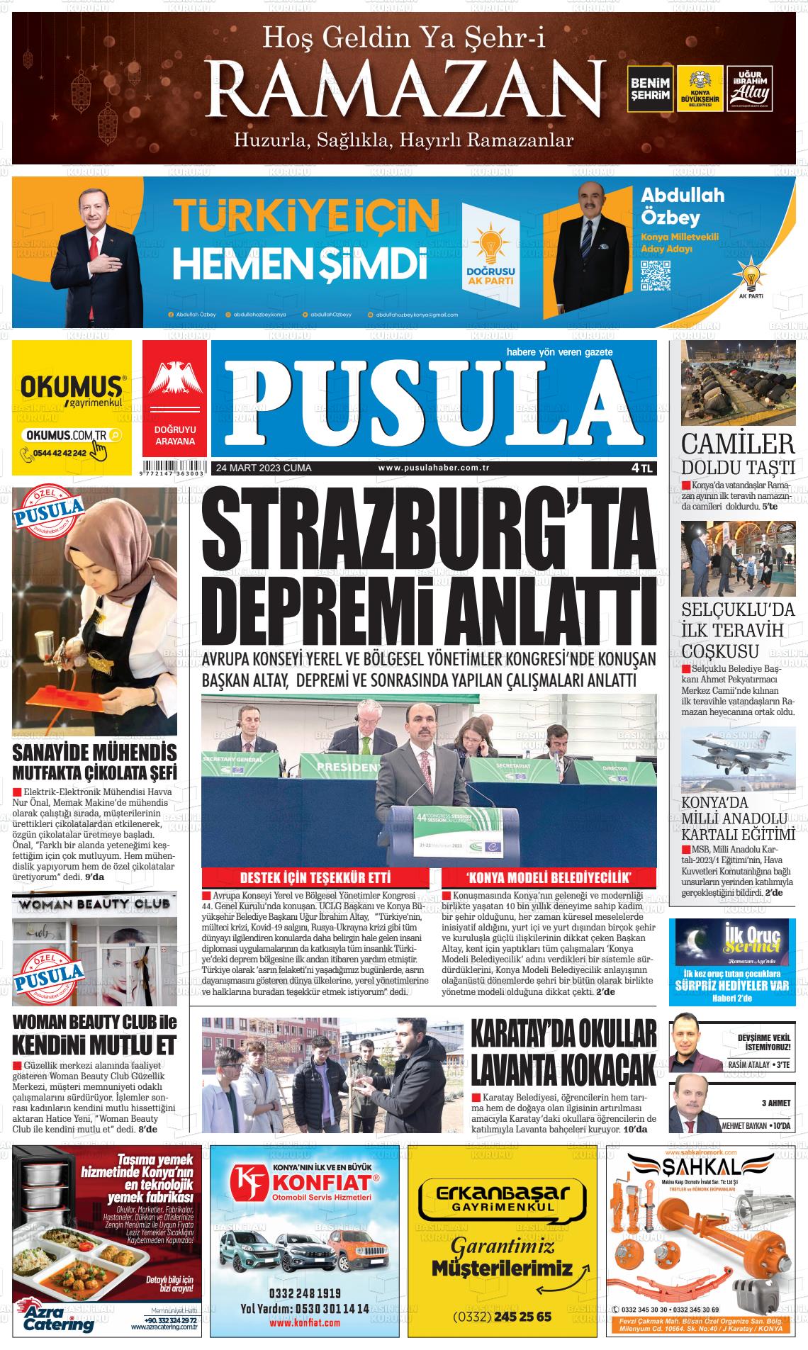 24 Mart 2023 Pusula Haber Gazete Manşeti