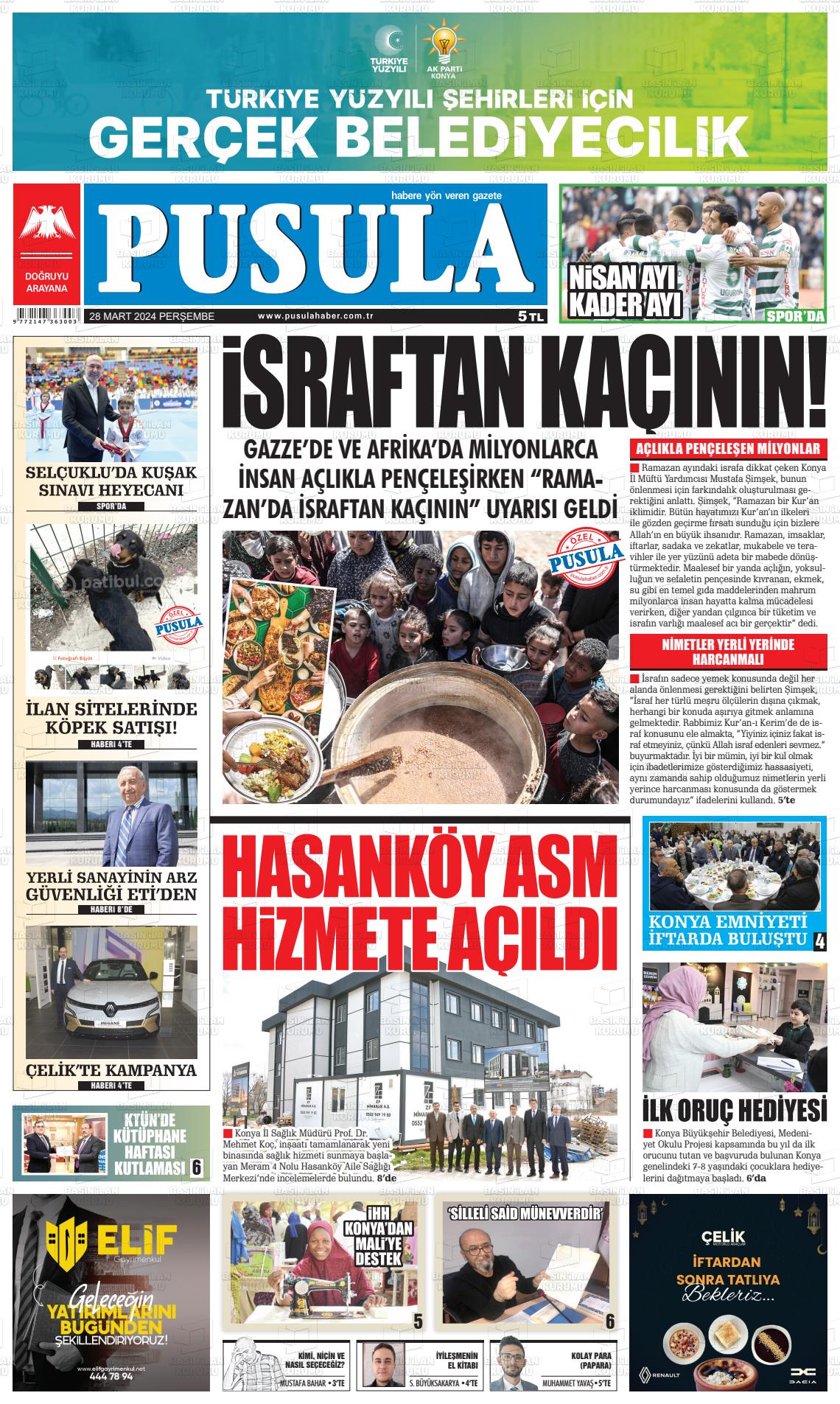 28 Mart 2024 Pusula Haber Gazete Manşeti