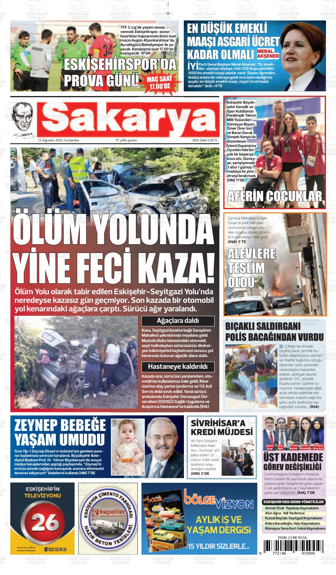 Sakarya Gazete Manşeti