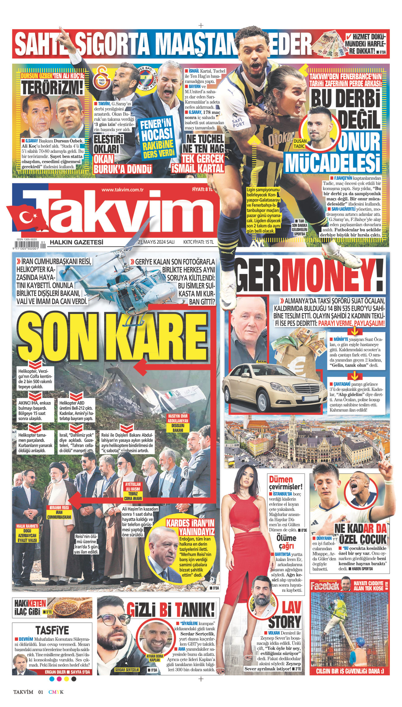 21 Mayıs 2024 Takvim Gazete Manşeti