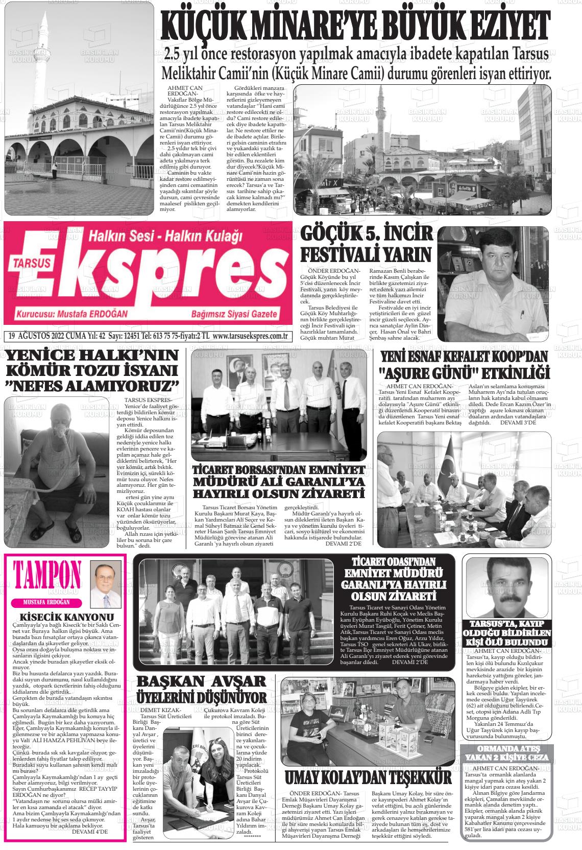 Tarsus Ekspres Gazete Manşeti