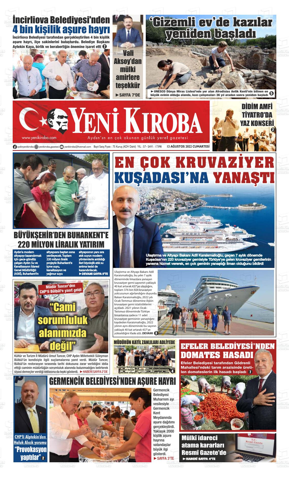 Yeni Kıroba Gazete Manşeti