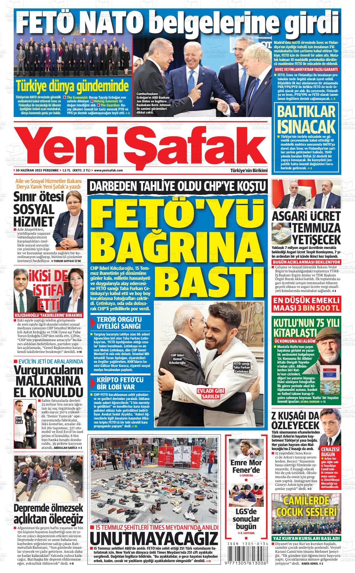 Yeni Şafak Gazete Manşeti