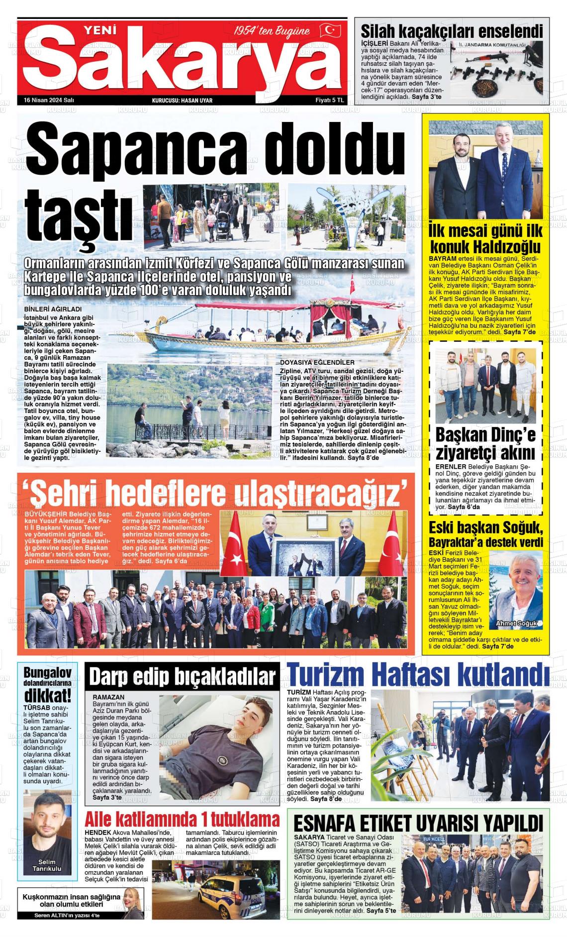 18 Nisan 2024 Yeni Sakarya Gazete Manşeti